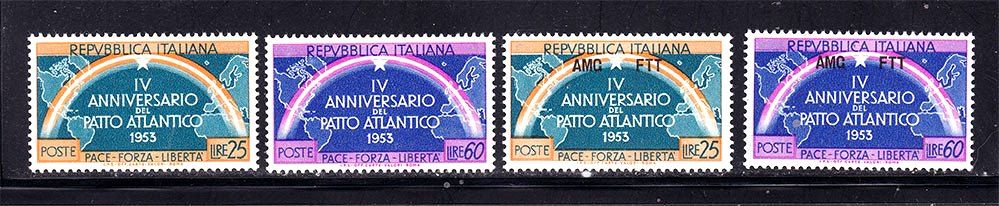 Германия - Италия 1953 г MNH - чистые + надпечатка - фото фото фото 0