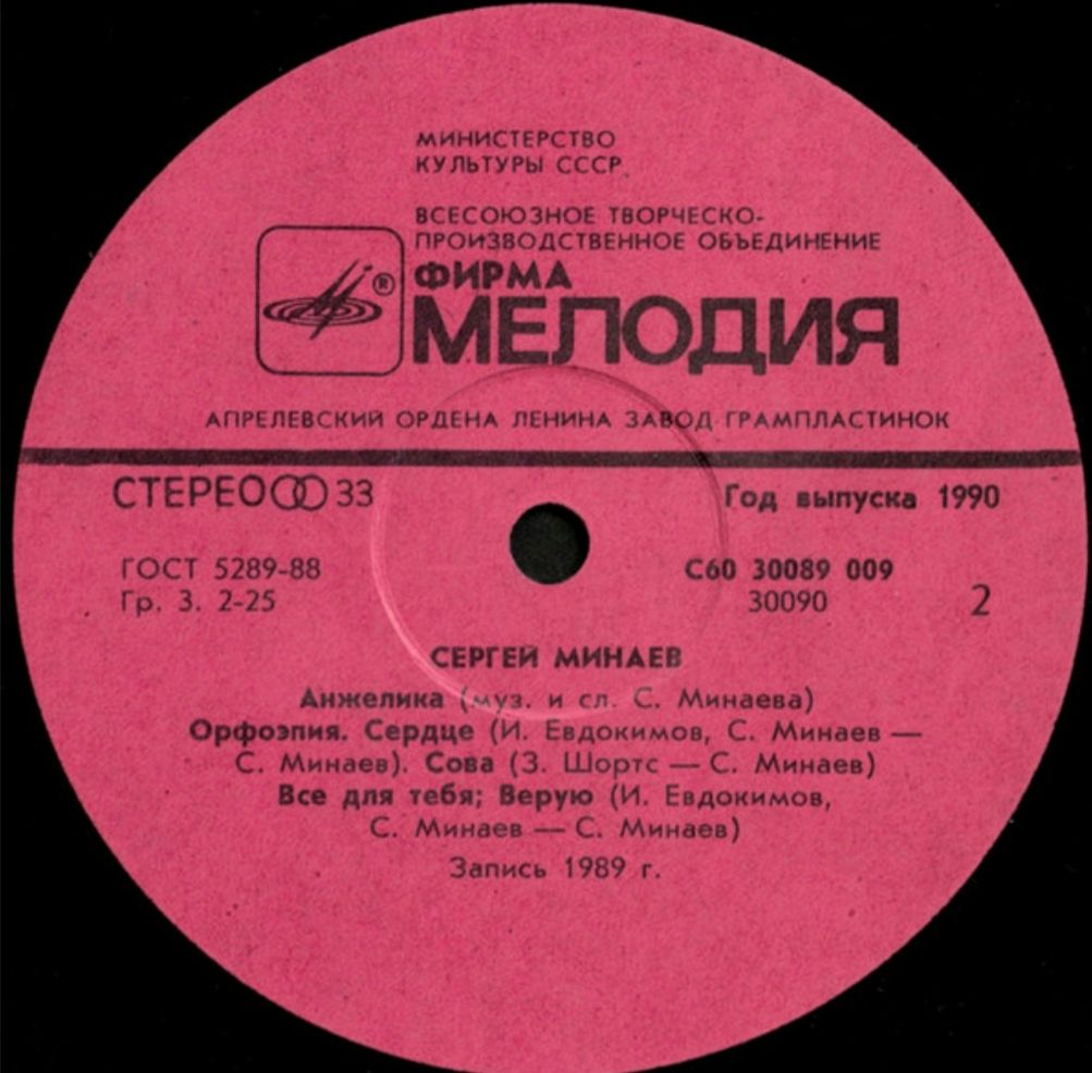 Сергей Минаев - Вояж - 1989.   (LP). 12. Vinyl. Пластинка - фото фото фото 3