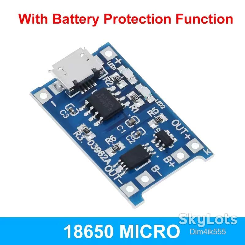 Модуль заряда Li-ion аккумуляторов TP4056 Micro-USB с защитой - фото фото фото 0