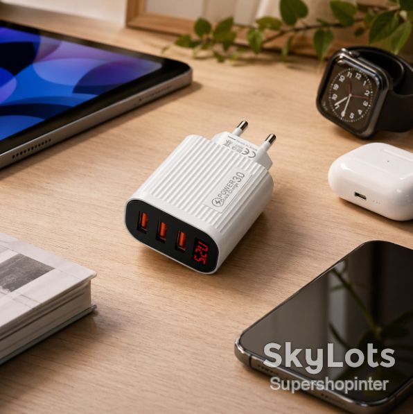 Зарядное устройство 220В 3.0А 12Вт 5В USBx3 QC3.0 Quick Charger LCD 36-2S - фото фото фото 2