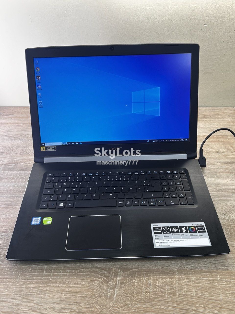 ноутбук Acer Aspire a517-51g-71f2 intel core i7-7gen-8gb ram ddr4-nvidia mx130-2gb-№а979 - фото фото фото 0