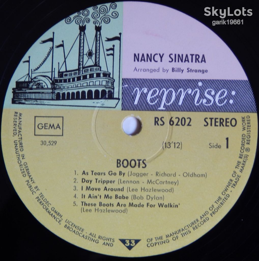Nancy Sinatra – Boots  (Reprise Records – RS 6202, Germany) VG/EX - фото фото фото 2