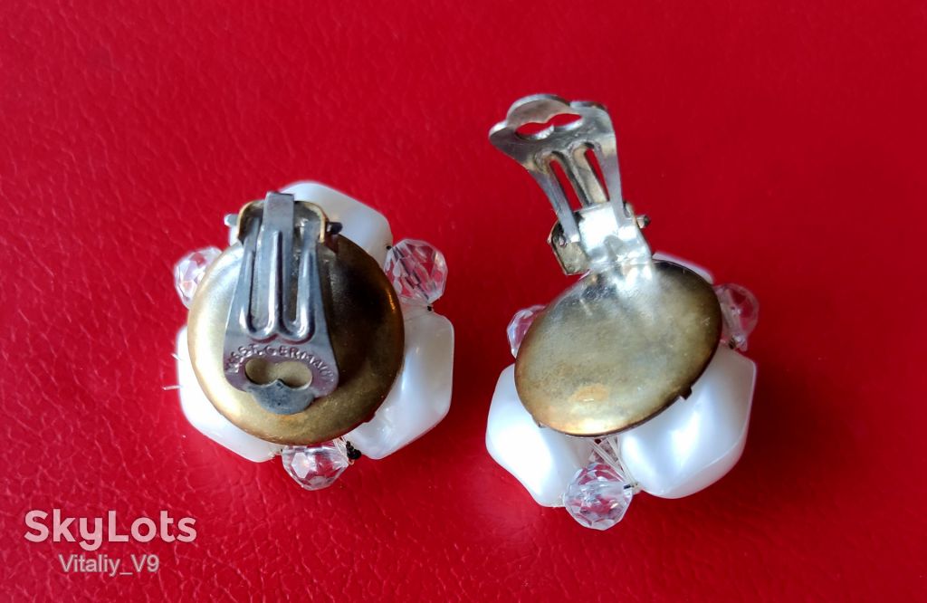 Серьги West Germany Vintage clip-on earrings - фото фото фото 1