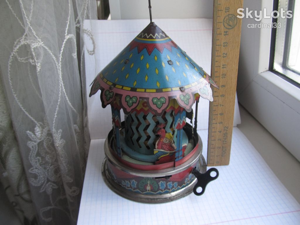 Карусель. Заводная механическая игрушка ЛЗМ 40-50-ых гг. - фото фото фото 3