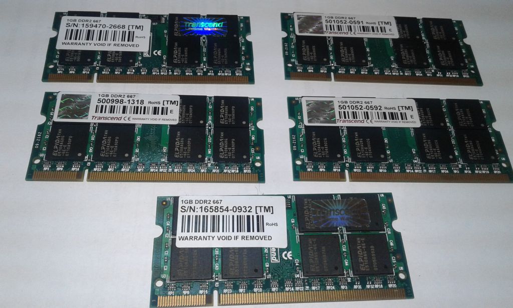 Модуль памяти Transcend SODIMM DDR2-667 1024MB PC2-5300 TS128MSQ64V6J - фото фото фото 1
