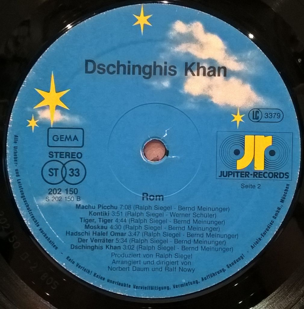 Dschinghis Khan - Rom - 1980.   (LP). 12. Vinyl. Пластинка. Germany. - фото фото фото 4