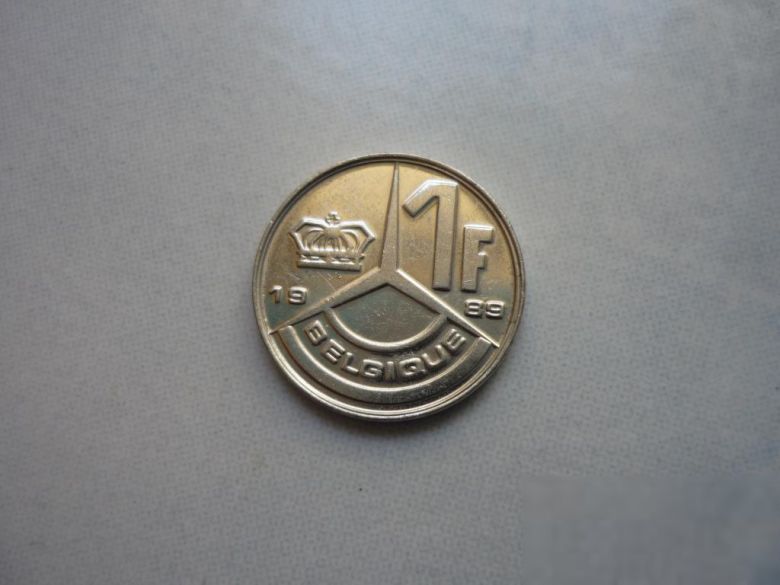 Бельгия 1 франк 1989 французск. яз. - фото фото фото 0