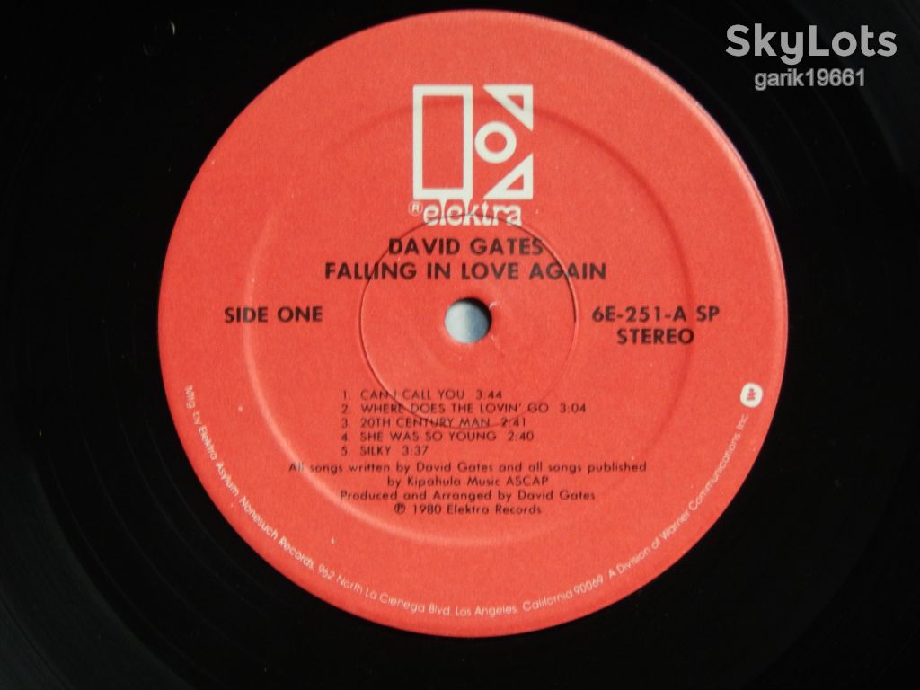 David Gates – Falling In Love Again  (Elektra – 6E-251, US) insert EX+/NM- - фото фото фото 3