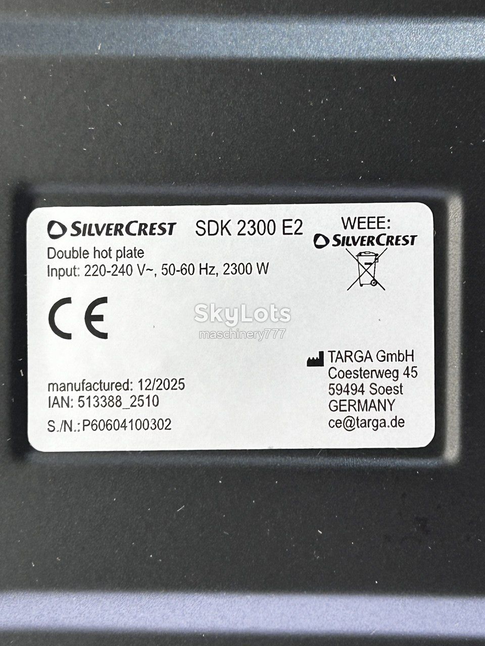 електрична плита silver crest sdk 2300 e2 2300w №а956 - фото фото фото 4