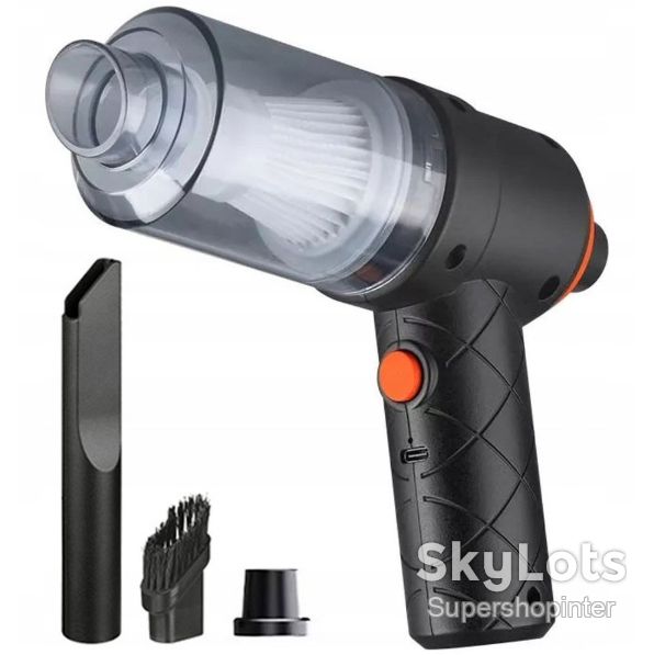 Автомобильный портативный беспроводной аккумуляторный пылесос 2 in1 Vacuum cleaner ЧЕРНЫЙ LY-597 - фото фото фото 7