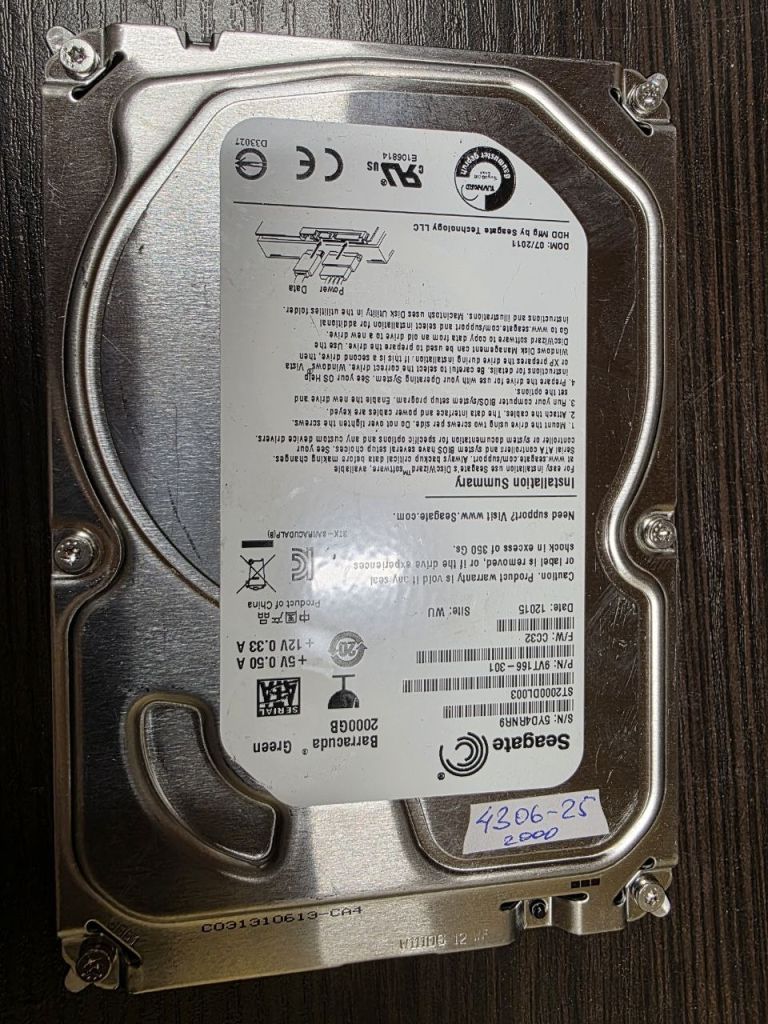 2000Gb 2Tb 3,5 SATA3 ST2000DL003 Seagate жорсткий диск   (4306-25) - фото фото фото 0