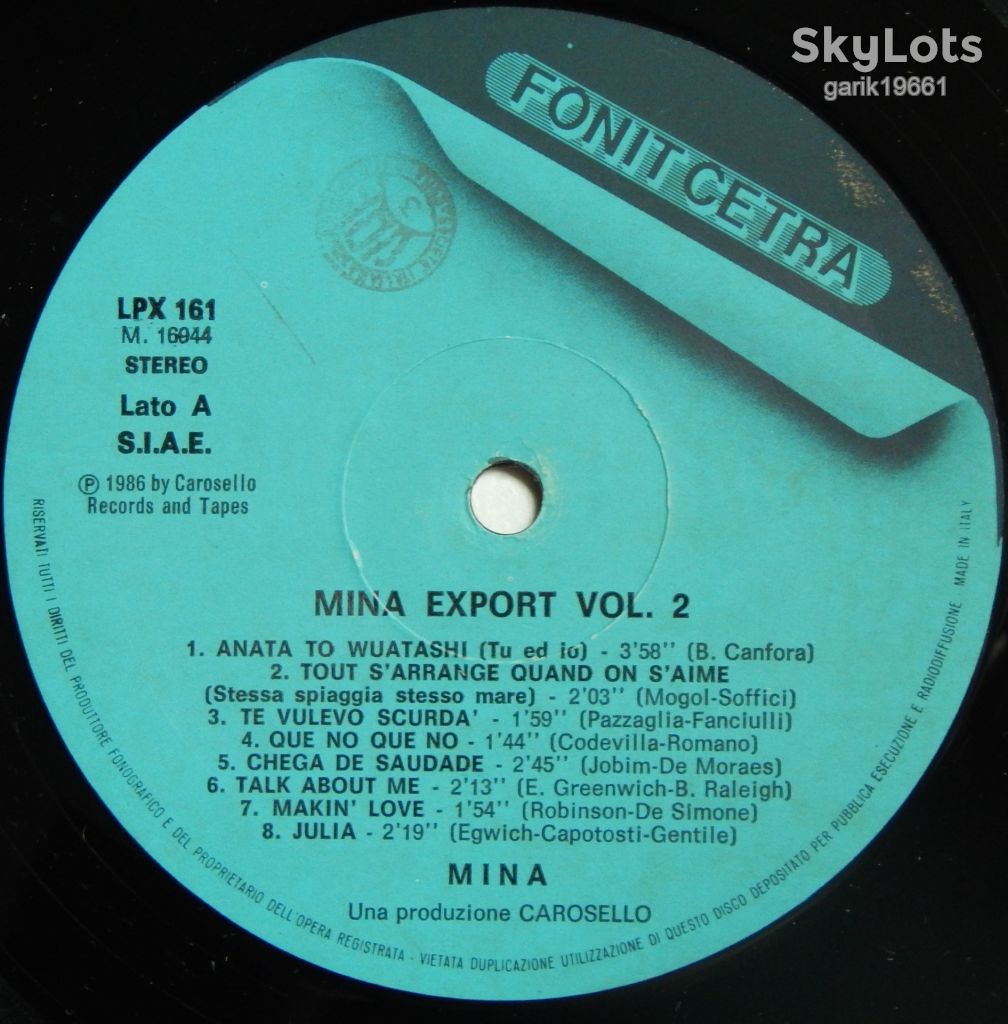 Mina – Export Volume 2  (Fonit Cetra – LPX 161, Italy) VG+/NM- - фото фото фото 2
