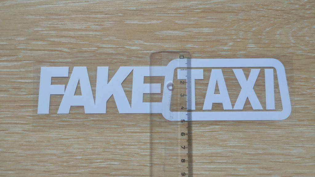 Наклейка на авто FakeTaxi Белая - фото фото фото 6