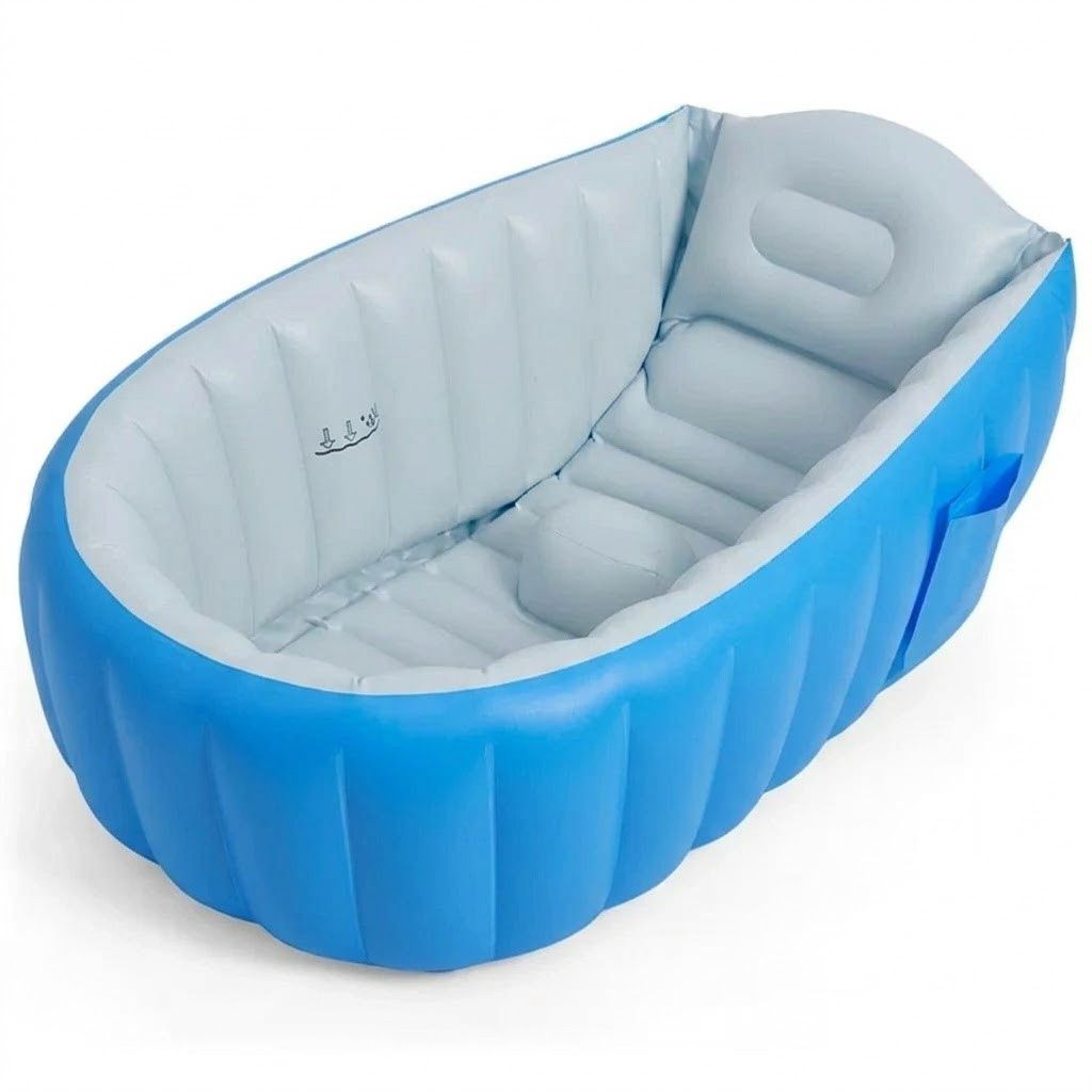 Дитяча Надувна ванна з насосом Intime Baby Bath Tub Блакитний - фото фото фото 3