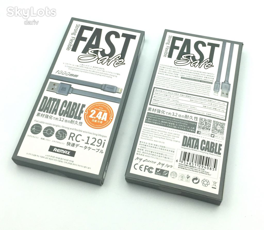 Дата кабель Remax RC-129i Fast Pro Data Cable Lightning Gray - фото фото фото 1