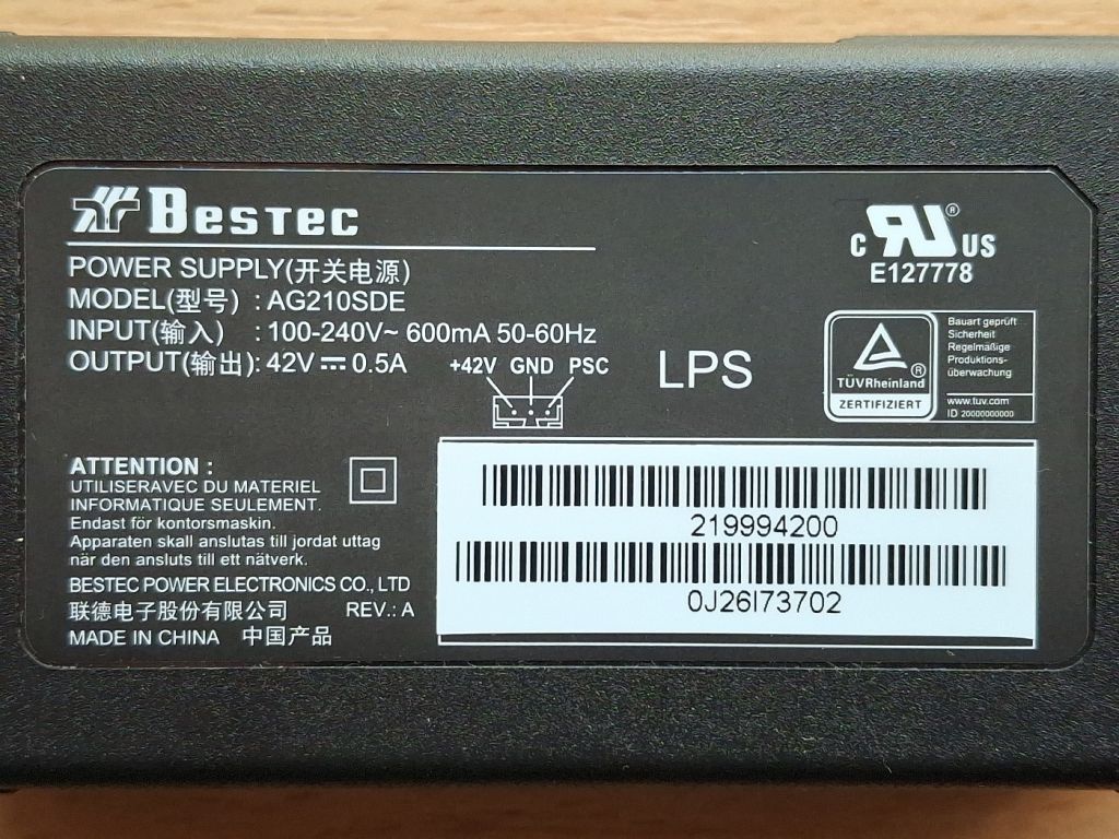 Блок питания Bestec AG210SDE для принтера - фото фото фото 3