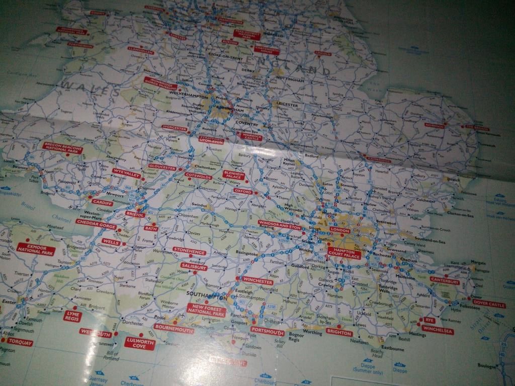 Visiting Britain  (Map &amp; Guide) - Большая карта Великобритании  (84*60 см.) - фото фото фото 3