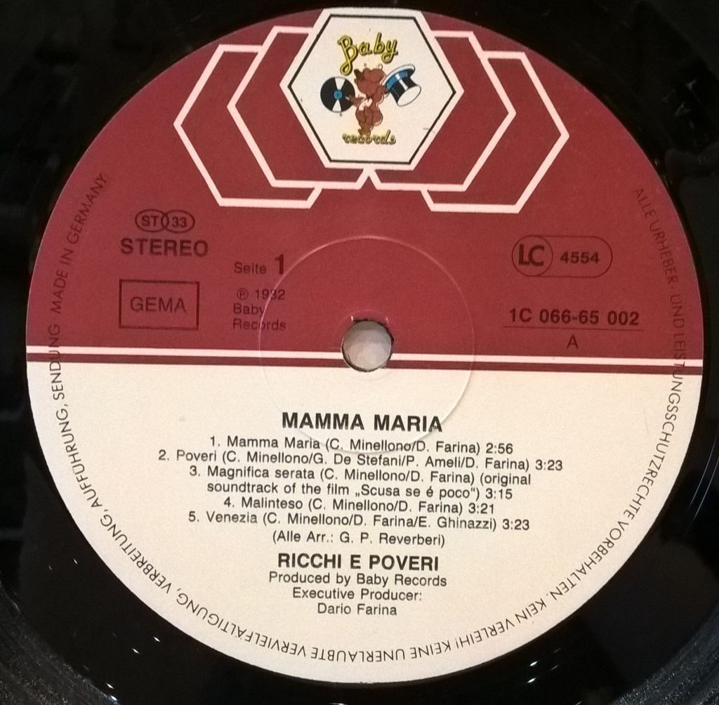Ricchi &amp; Poveri - Mamma Maria - 1982.   (LP). 12. Vinyl. Пластинка. Germany - фото фото фото 2