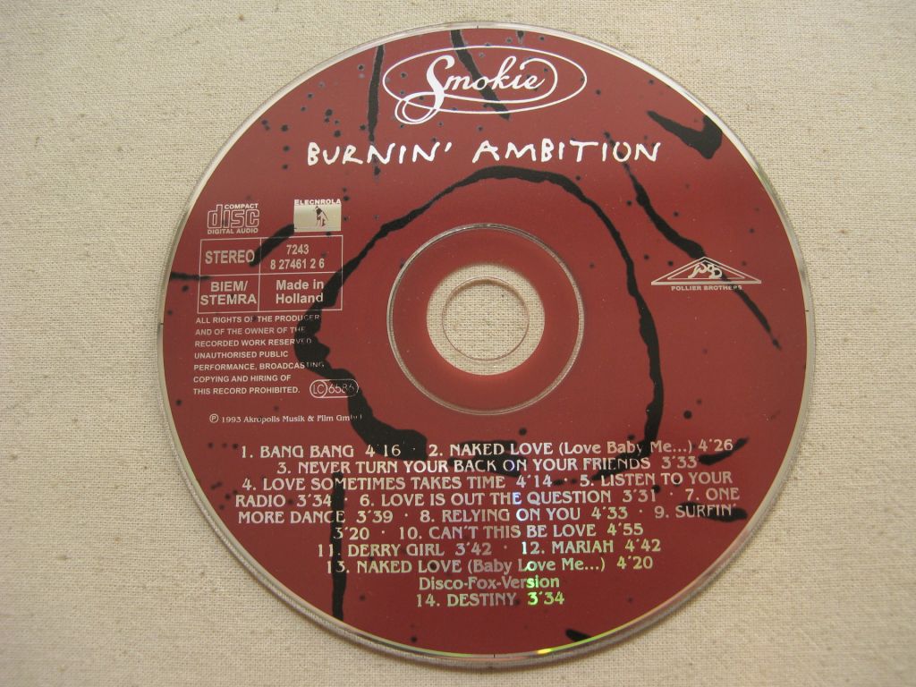 CD Smokie. Burnin' Ambition. 1993. - фото фото фото 2