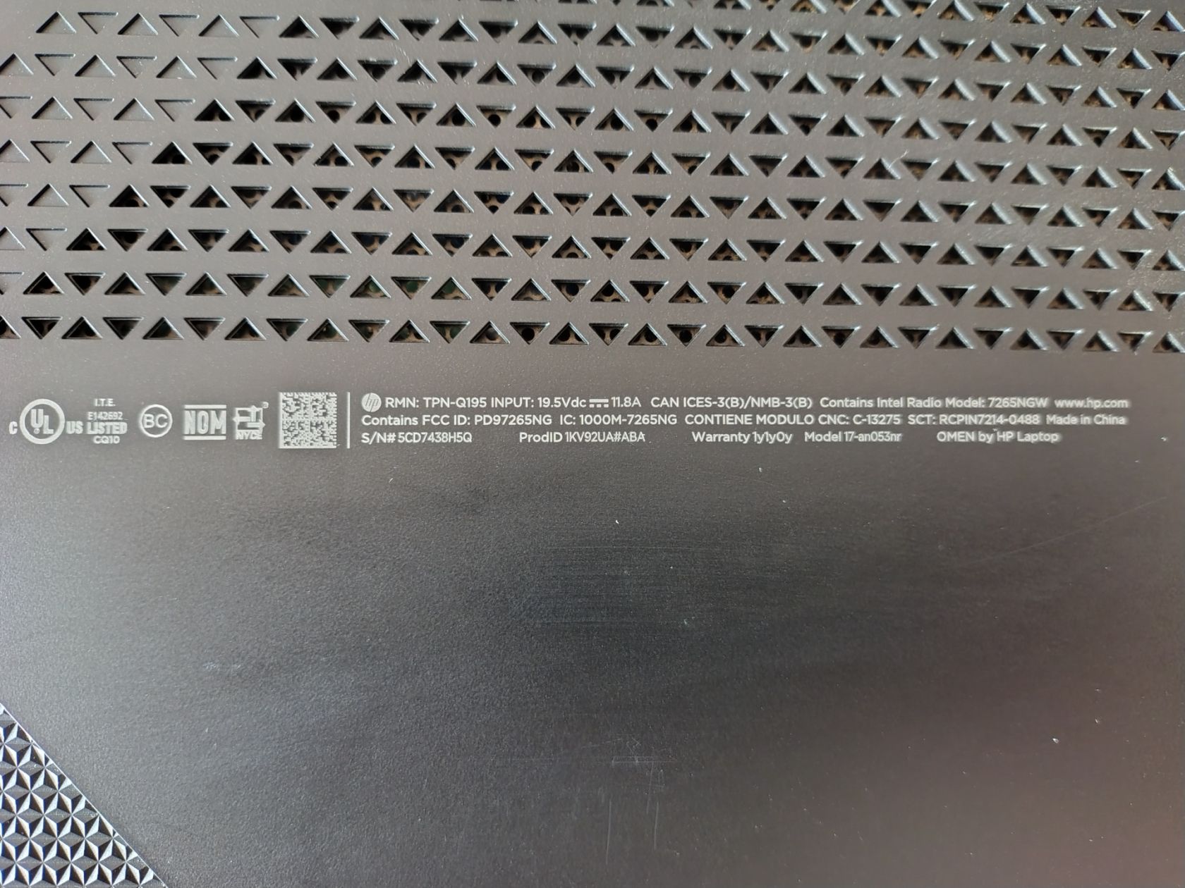 Игровой HP OMEN 17-AN  i7-8750H/GTX 1070 8Gb/DDR4 16Gb/SSD 256Gb/ 17.3" 120Hz - фото фото фото 9