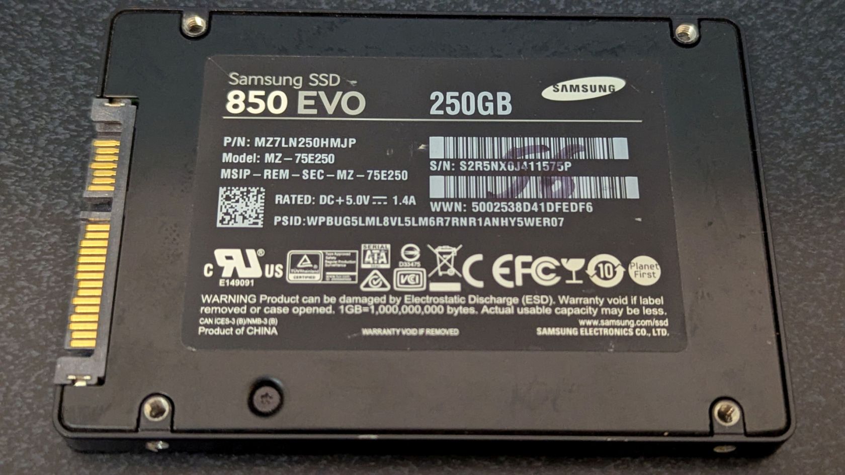 SSD SAMSUNG 2.5 SATA 250GB. 56%. - фото фото фото 1