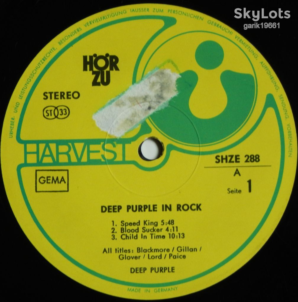 Deep Purple – In Rock  (HOR ZU – SHZE 288, Germany) EX+/EX - фото фото фото 3