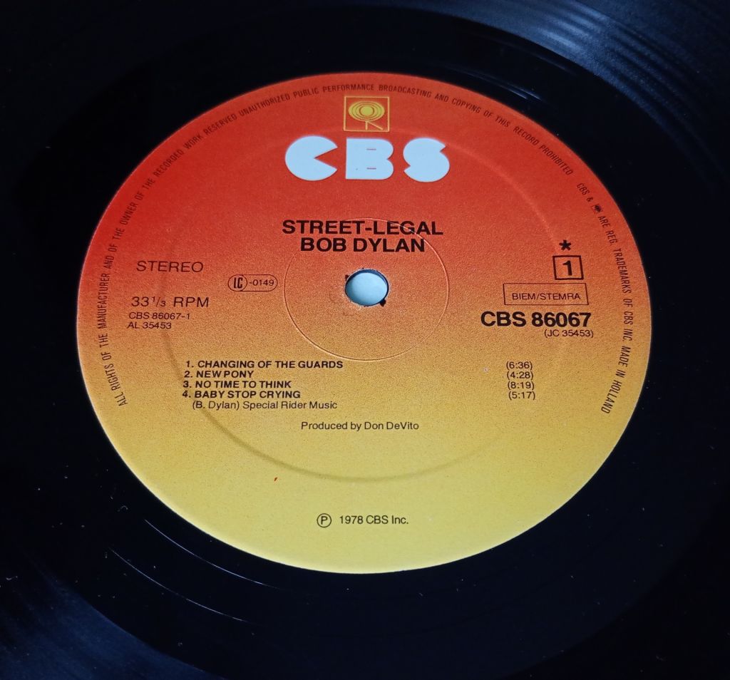 BOB DYLAN Street-Legal LP VG+/VG - фото фото фото 3