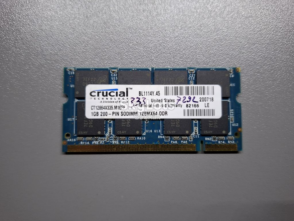 Оперативна пам'ять DDR SODIMM 1Gb, CT12864X335.M16FF - фото фото фото 0