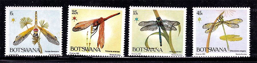 Фауна . Ботсвана 1983 г MNH - серия - стрекозы - фото фото фото 0