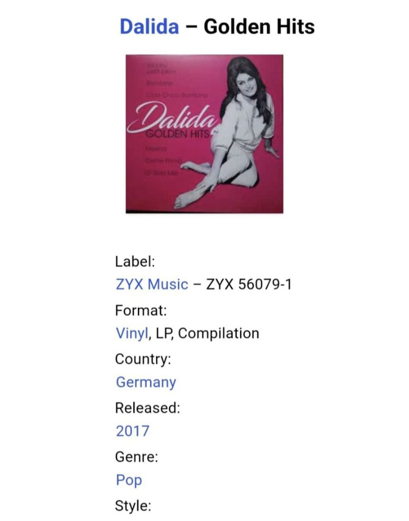 Dalida - Golden Hits - 1956-86.  (LP). 12. Vinyl. Пластинка. Europe. S/S. - фото фото фото 2