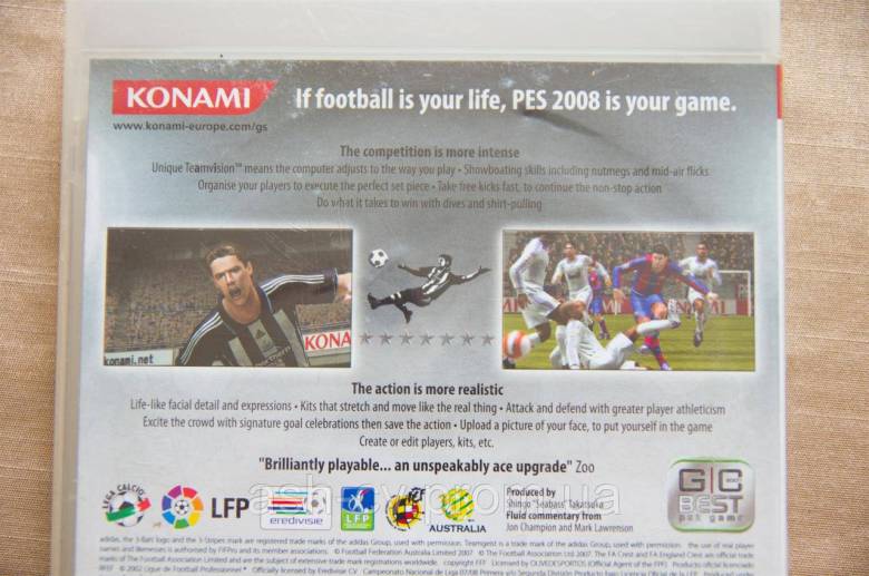 Диск для Playstation 3, гра Pro Evolution Soccer 2008 - фото фото фото 4