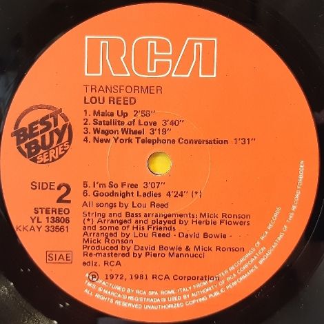 Lou Reed - Transformer - 1972.  (LP). 12. Vinyl. Пластинка. Italy. - фото фото фото 3