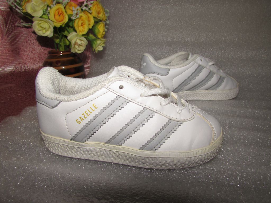 БЕЛЫЕ КРОССОВКИ ~ ADIDAS ~ GAZELLE ИНДОНЕЗИЯ р 23 / 14 см - фото фото фото 0