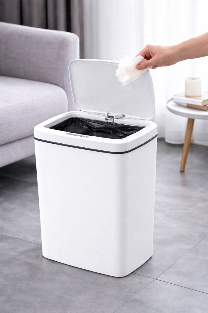 Відро длВідро для сміття зі смарт-датчиком Smart trash can 6л Білий - фото фото фото 0