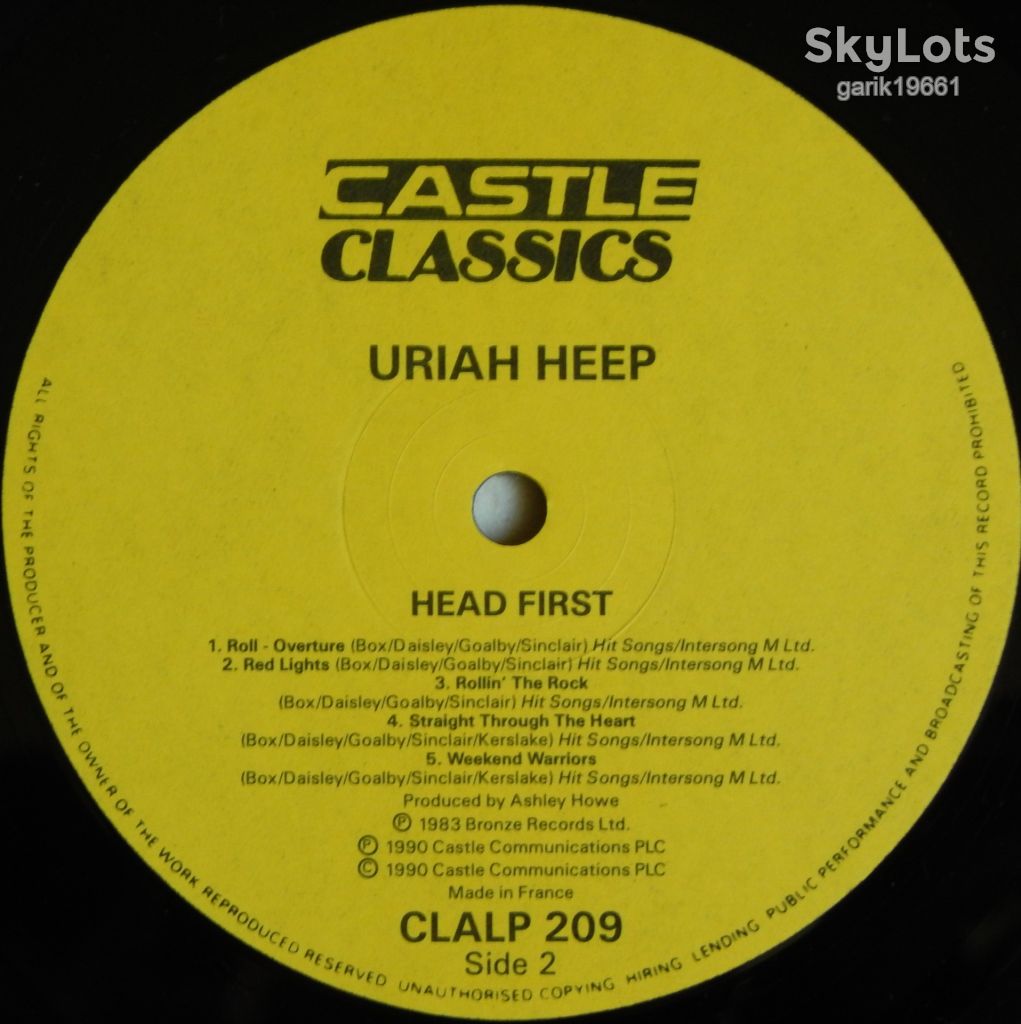 Uriah Heep – Head First  (Castle Classics – CLALP 209, UK) NM-/NM- - фото фото фото 3