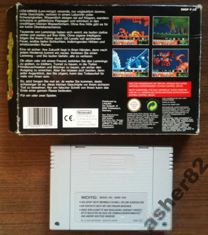 Игра на Super Nintendo SNES "Lemmings"      (PAL) - фото фото фото 1