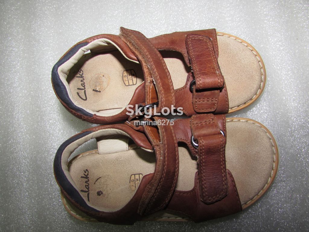 Clarks ~ КОЖАНЫЕ БОСОНОЖКИ САНДАЛИИ ~ р 25 /15,7 см - фото фото фото 5
