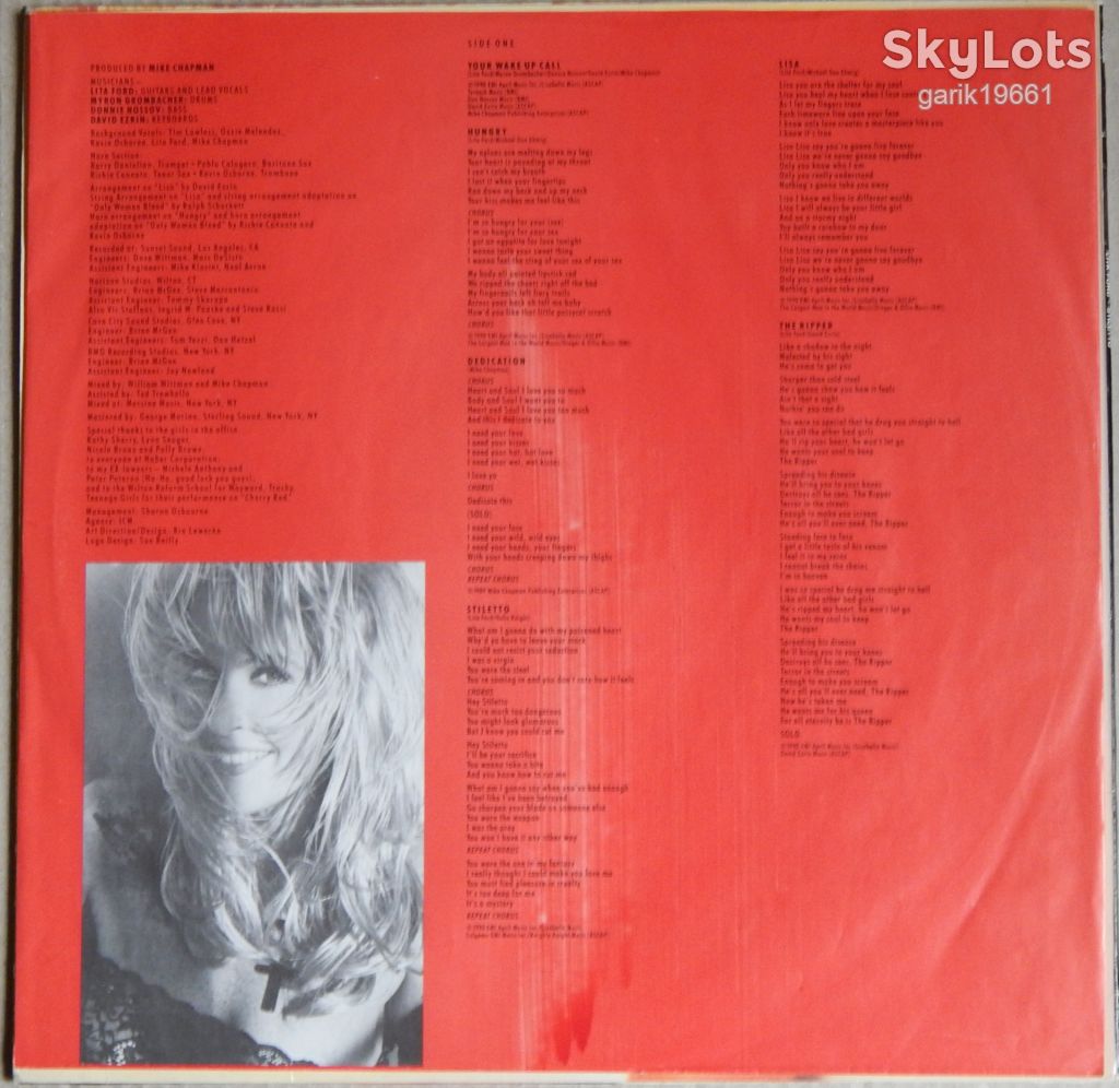 Lita Ford – Stiletto  (RCA – PL 82090, Germany) insert NM-/NM- - фото фото фото 2