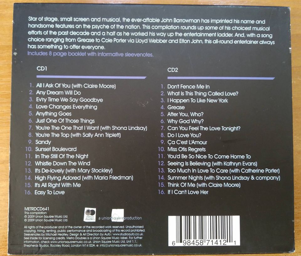 2 CD - John Barrowman ‎"At His Very Best"  (Metro Doubles – METRDCD641) - фото фото фото 5