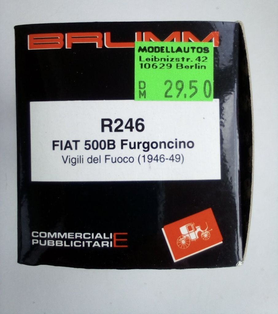 BRUMM FIAT 500B FURGONCINO 1946-49 1/43 - фото фото фото 4