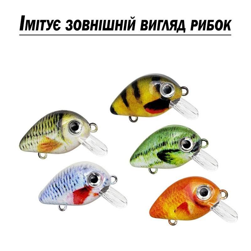 Набір воблерів FishCraft MiniCrank 27mm/1.8g  (5 шт.) - фото фото фото 3