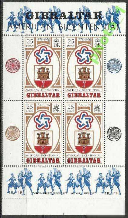 Гибралтар 1976 200 лет США униформа герб бл. - фото фото фото 0