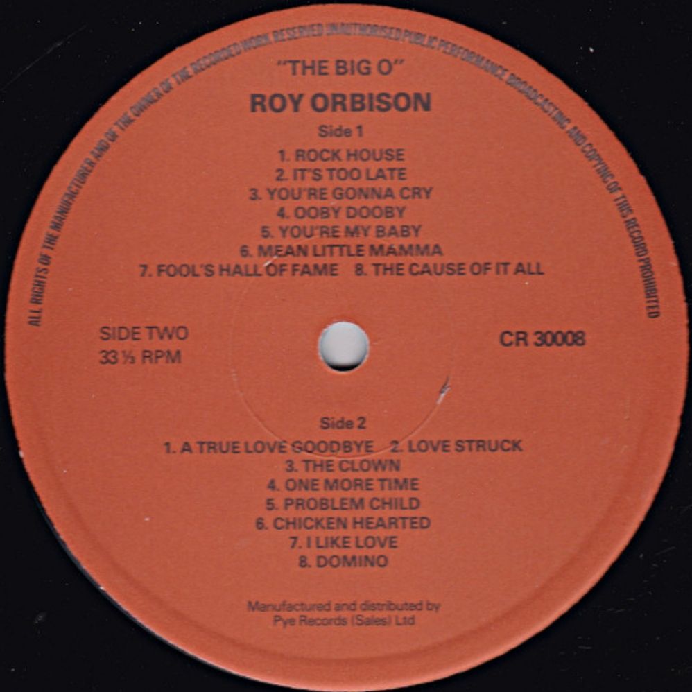 Roy Orbison - The Big O - 1970.   (LP). 12. Vinyl. Пластинка. England - фото фото фото 3