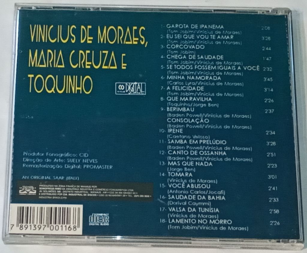 VINICIUS DE MORAES, MARIA CREUZA E TOQUINHO CD Brazil - фото фото фото 2
