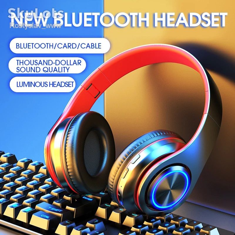 Безпровідні блютуз навушники B39 сині bluetooth супер баси - фото фото фото 1