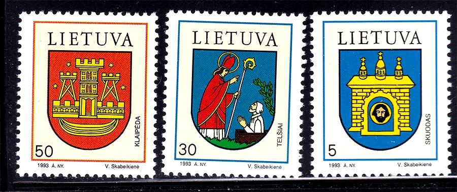 Литва 1993 г  MNH - геральдика - фото фото фото 0