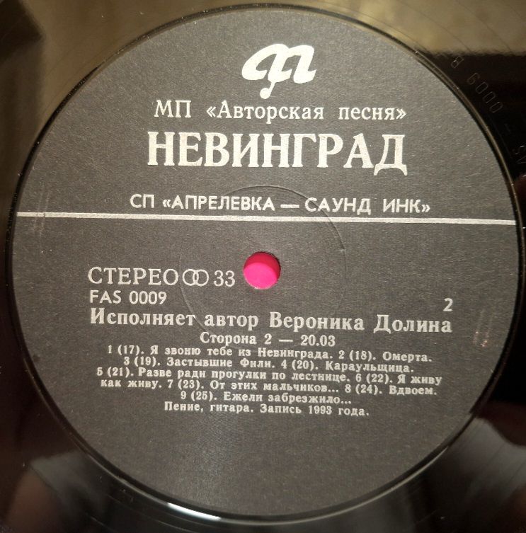 Вероника Долина - Невинград - 1993.  (LP). 12. Vinyl. Пластинка. Rare. - фото фото фото 3