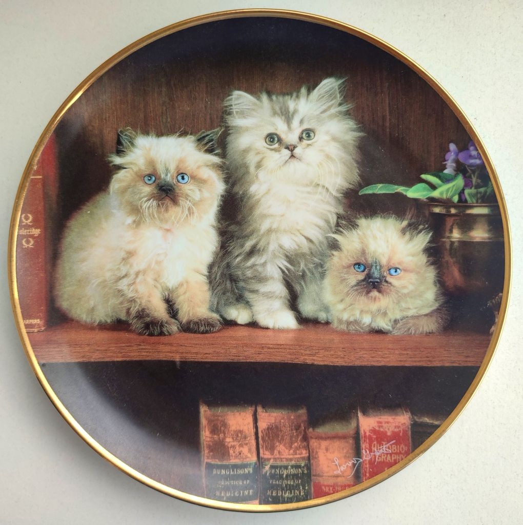 "КОТЕНОК. КОТ" коллекционная декоративная тарелка "FRANKLIN MINT" Португалия фарфор РЕДКАЯ!!! - фото фото фото 0