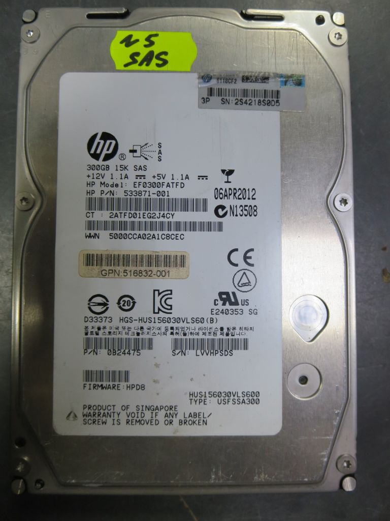 Жесткий диск 3.5 HDD SAS  HP EF0300FATFD  300 Gb № 5 - фото фото фото 0