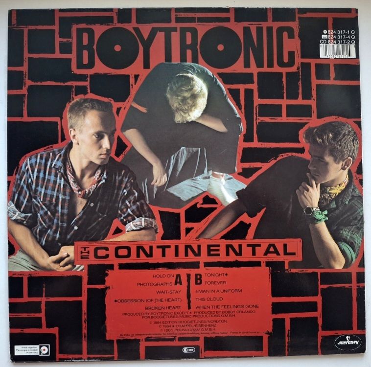 Boytronic - Continental - 1985.  (LP). 12. Vinyl. Пластинка. Germany. - фото фото фото 1